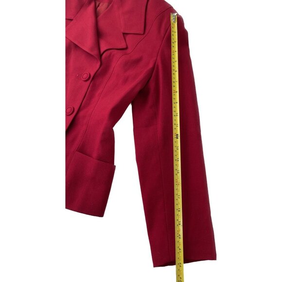 VTG Bebe 100% Wool Blazer Red Riding Fitted Classic Jacket [Size 6] Made in USA - Picture 9 of 10
